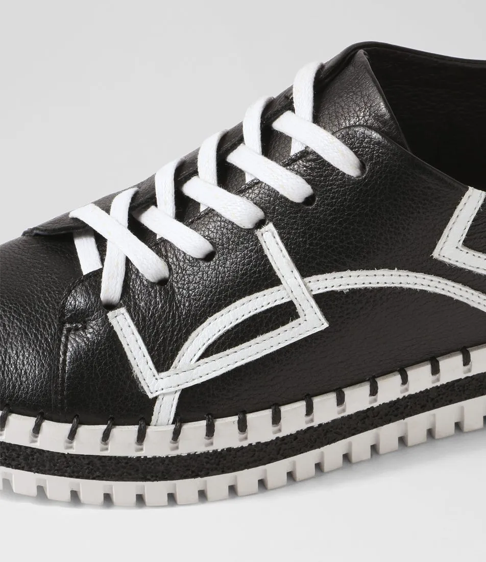 DJANGO & JULIETTE Mando Black White Leather Sneakers