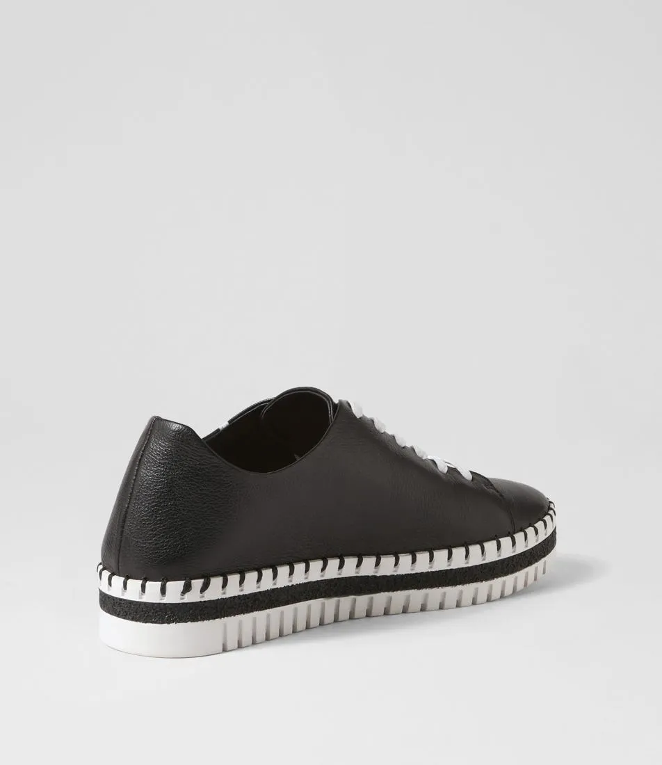 DJANGO & JULIETTE Mando Black White Leather Sneakers