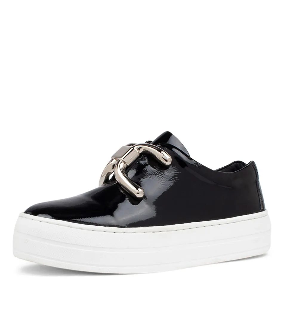 DJANGO & JULIETTE Shelina Black Patent Leather Sneakers Ws