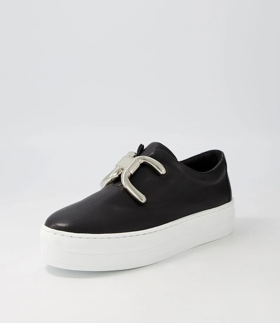 DJANGO & JULIETTE Shelina Black White Leather Sneakers