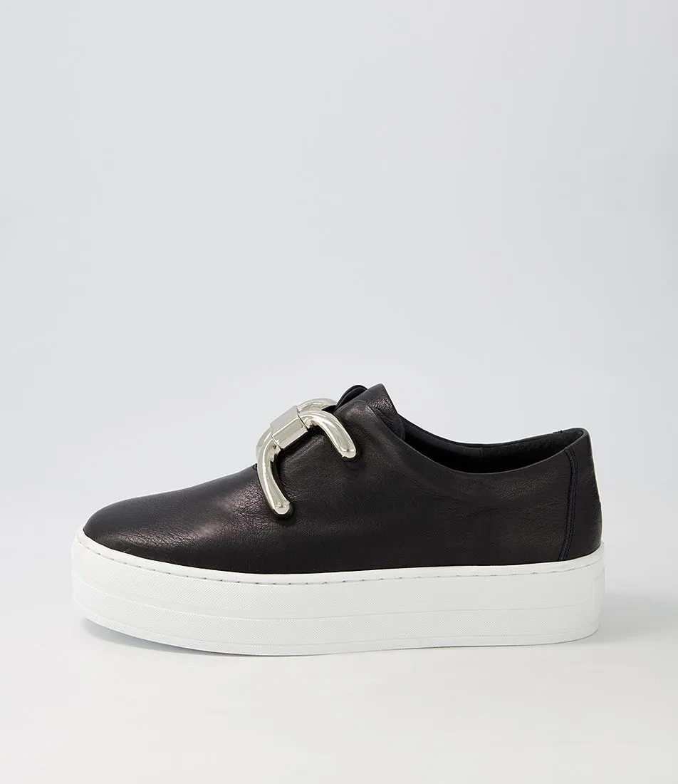 DJANGO & JULIETTE Shelina Black White Leather Sneakers