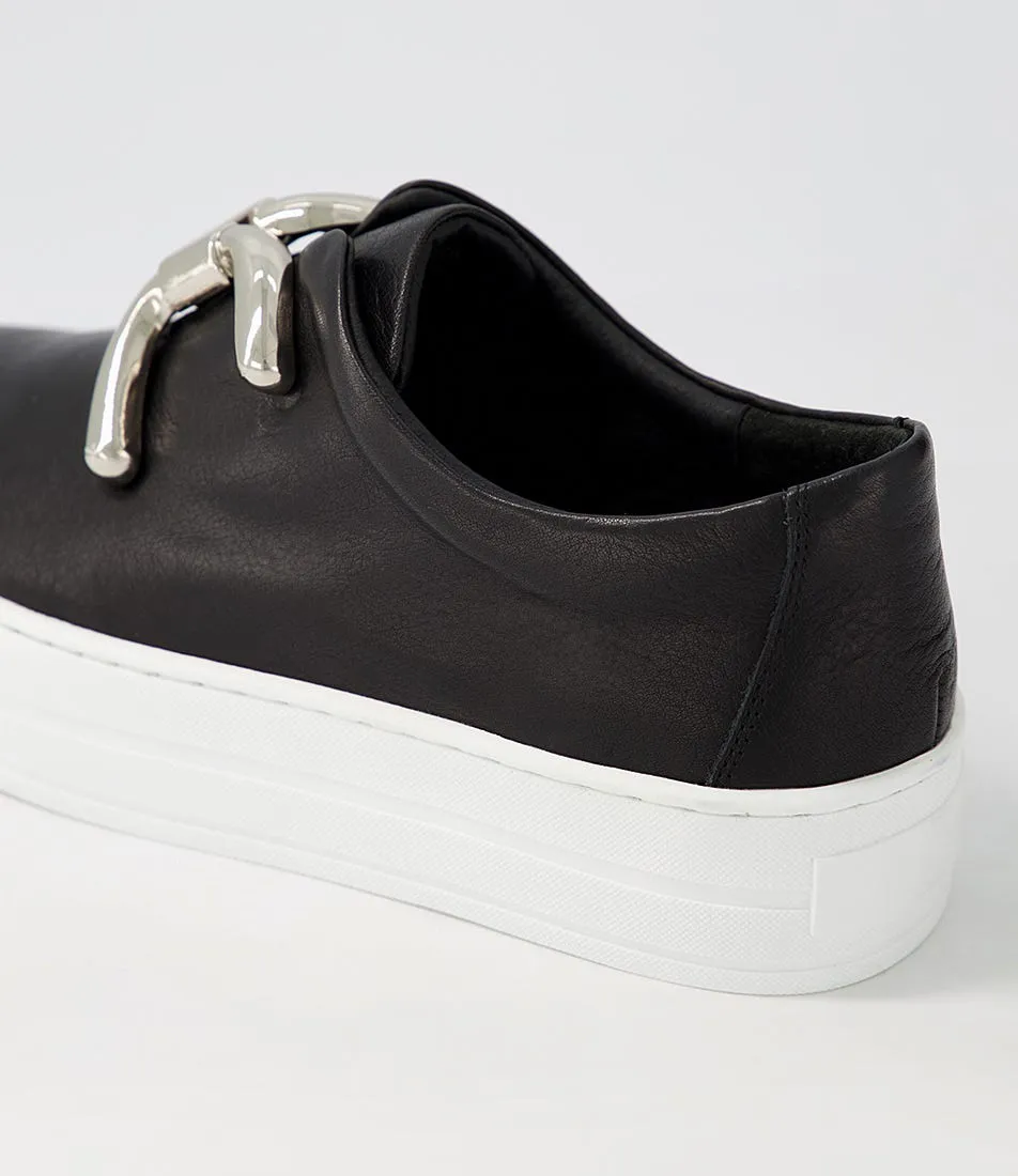 DJANGO & JULIETTE Shelina Black White Leather Sneakers