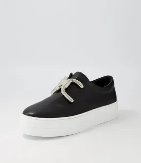 DJANGO & JULIETTE Shelina Black White Leather Sneakers