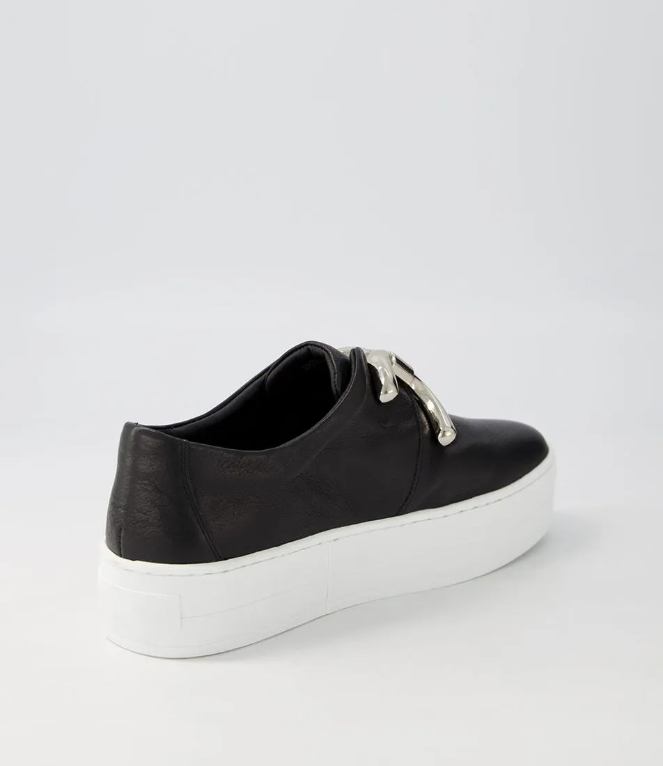 DJANGO & JULIETTE Shelina Black White Leather Sneakers