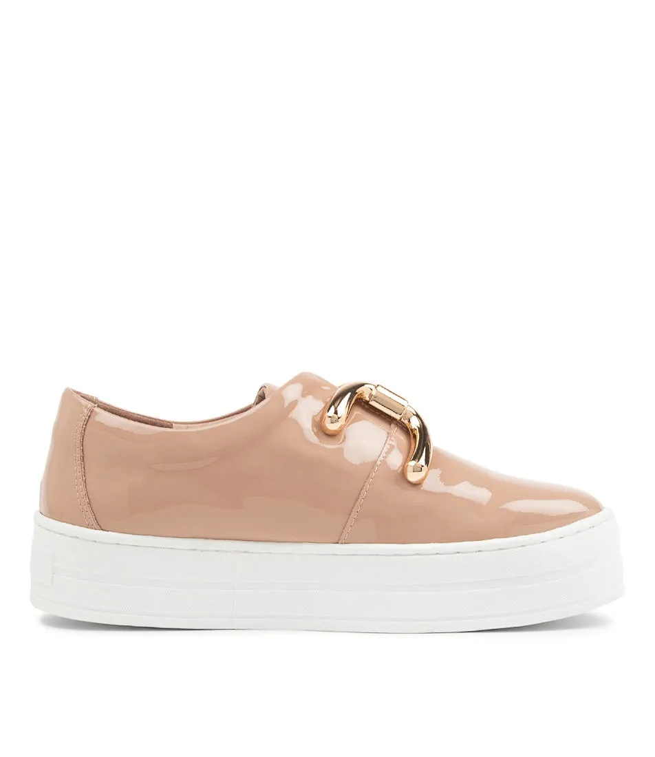 DJANGO & JULIETTE Shelina Latte Patent Leather Sneakers Ws