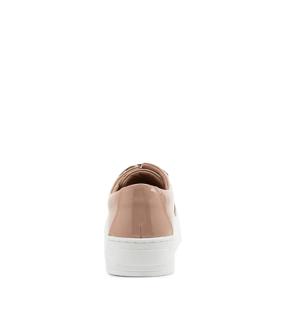 DJANGO & JULIETTE Shelina Latte Patent Leather Sneakers Ws