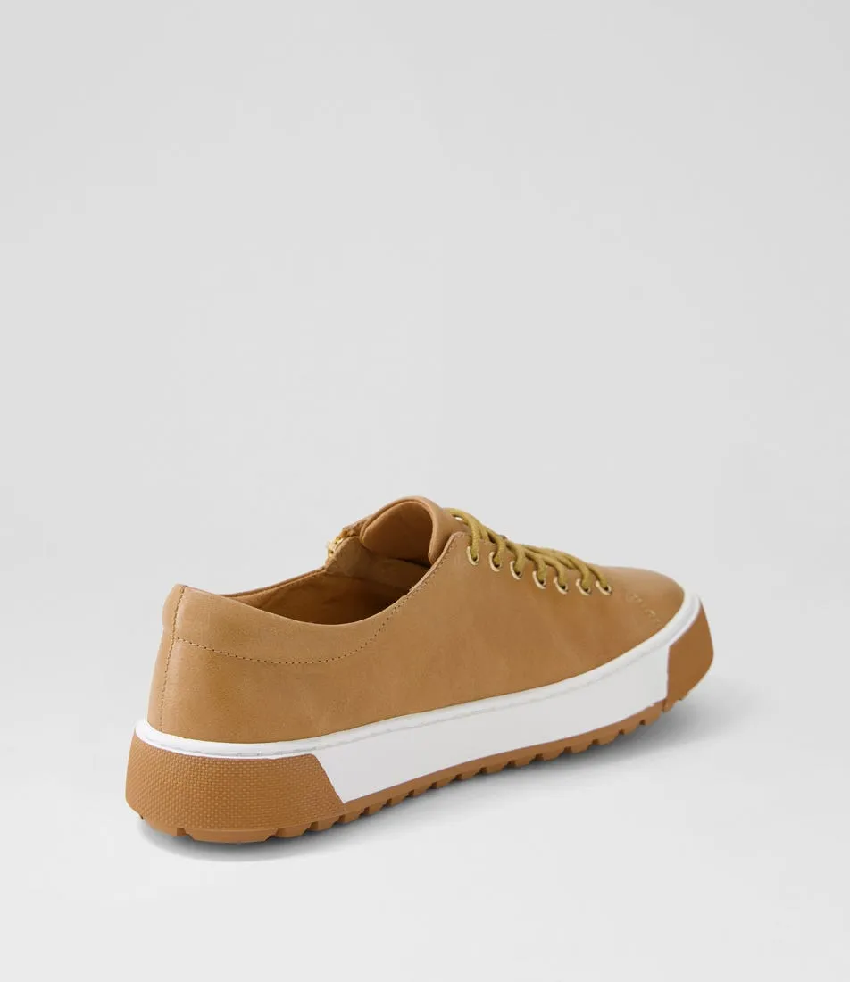 DJANGO & JULIETTE Toppine Dark Tan Leather Sneakers