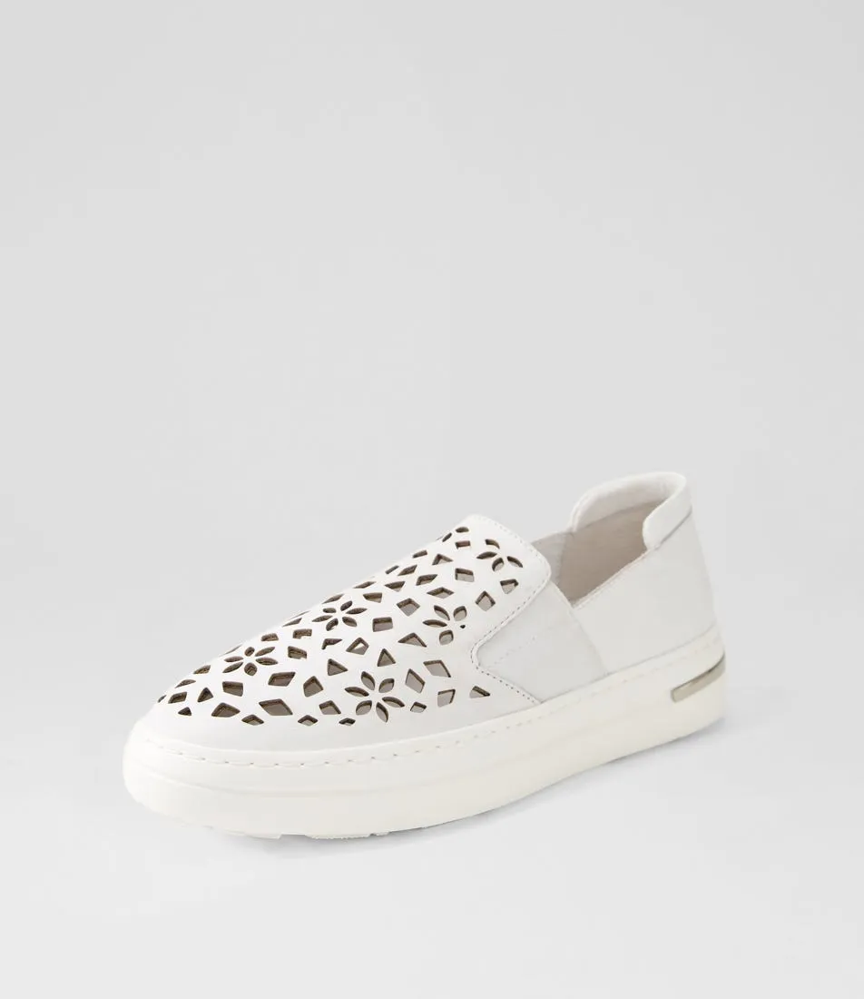 DJANGO & JULIETTE Willett White Leather Elastic Sneakers