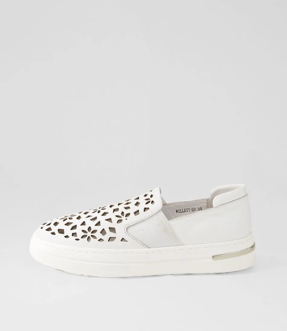 DJANGO & JULIETTE Willett White Leather Elastic Sneakers