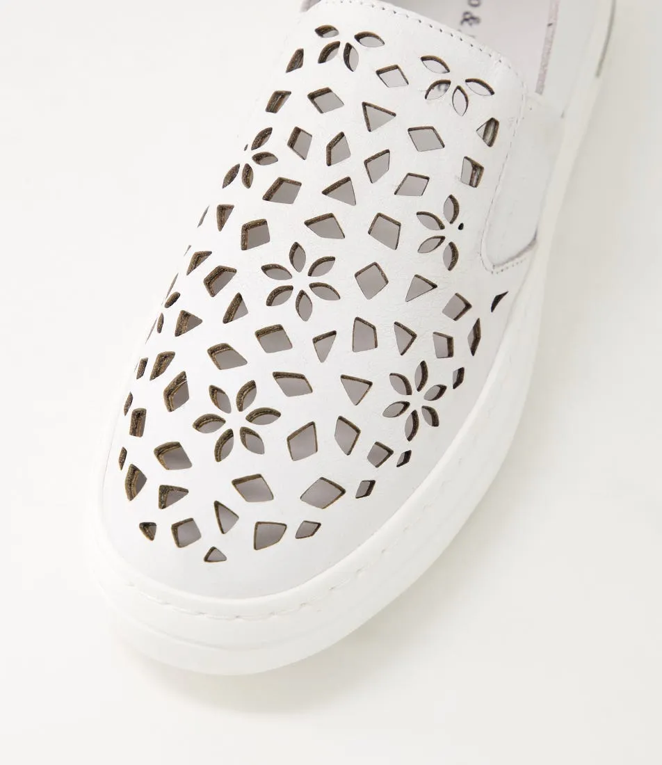 DJANGO & JULIETTE Willett White Leather Elastic Sneakers