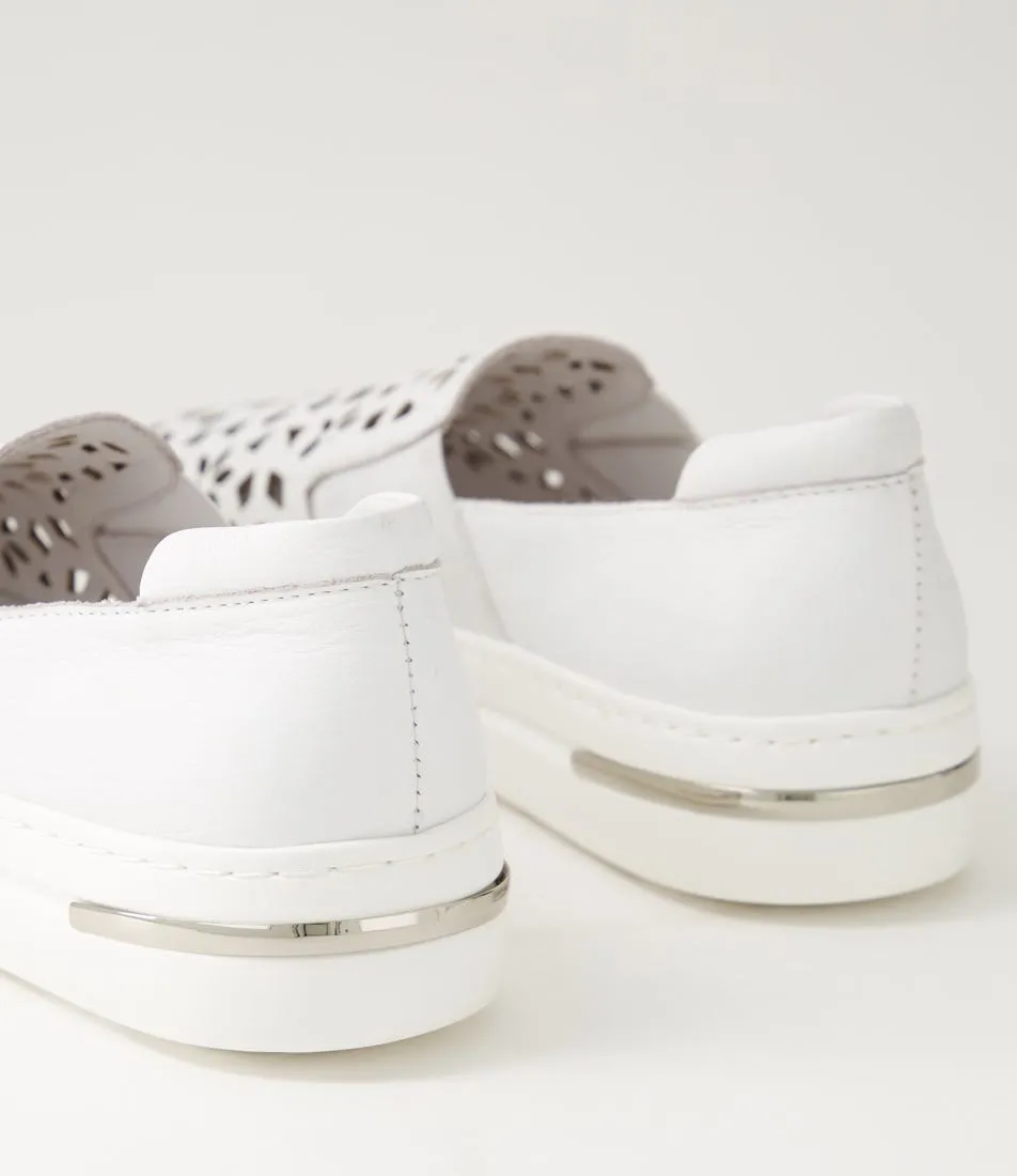 DJANGO & JULIETTE Willett White Leather Elastic Sneakers