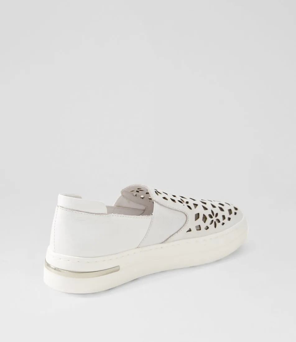 DJANGO & JULIETTE Willett White Leather Elastic Sneakers