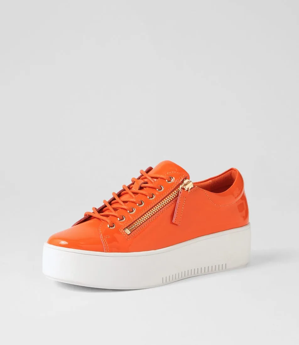 DJANGO & JULIETTE Wolfie Orange White Patent Leather Sneakers