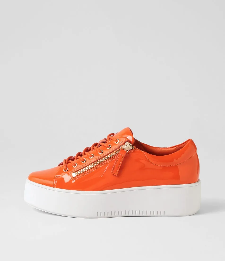 DJANGO & JULIETTE Wolfie Orange White Patent Leather Sneakers