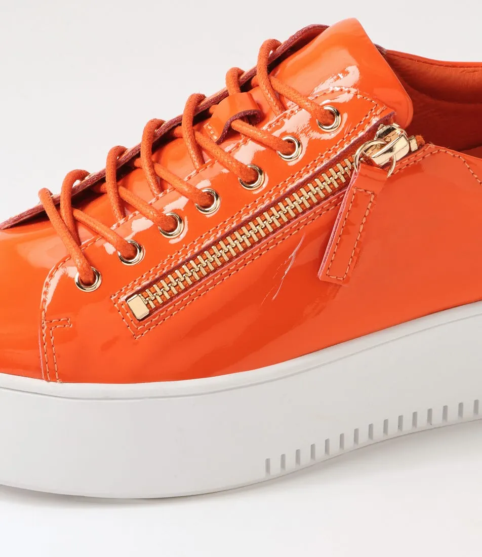 DJANGO & JULIETTE Wolfie Orange White Patent Leather Sneakers