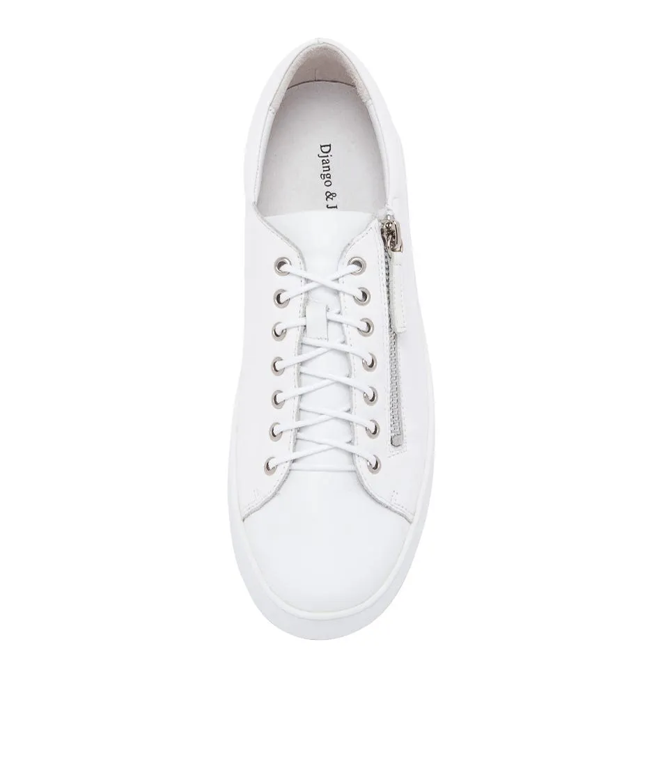 DJANGO & JULIETTE Wolfie White Leather Sneakers Ws