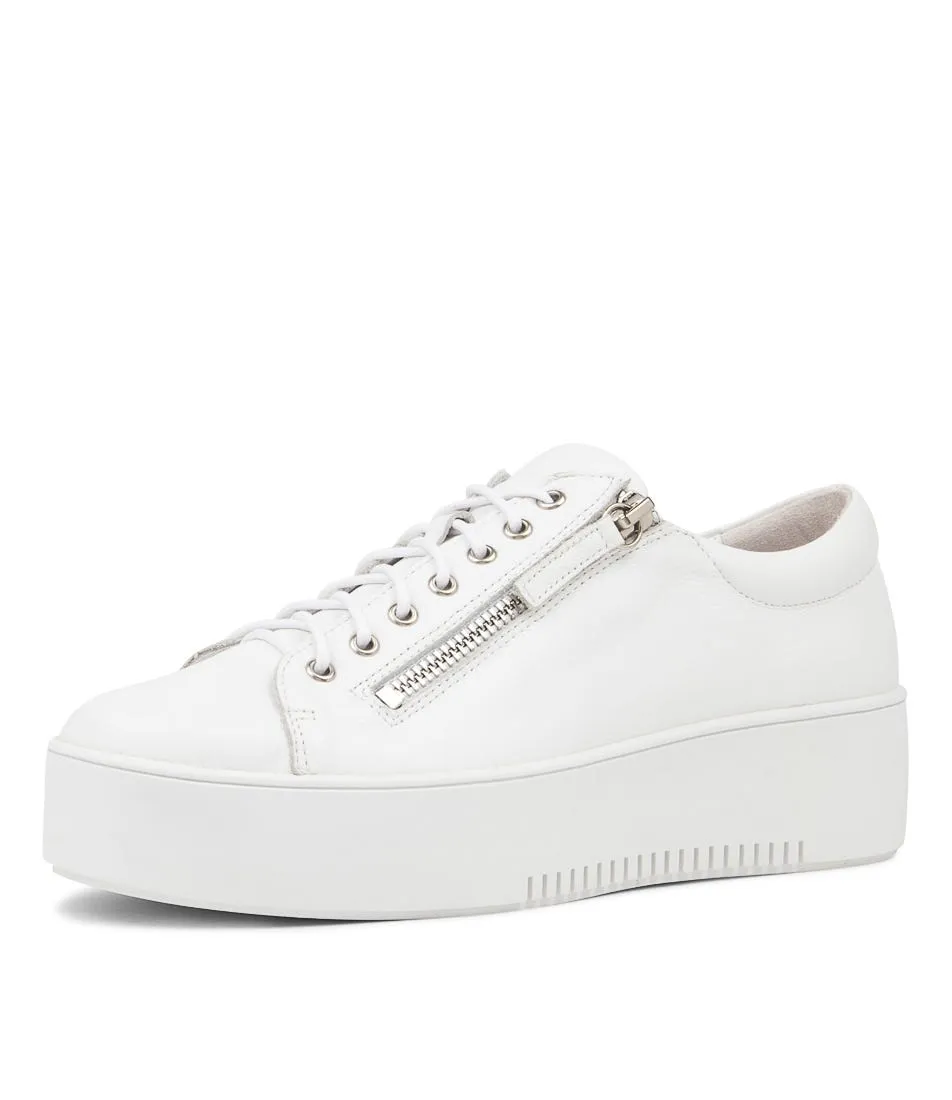 DJANGO & JULIETTE Wolfie White Leather Sneakers Ws