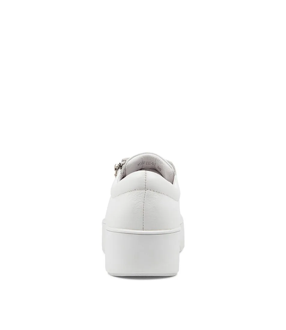 DJANGO & JULIETTE Wolfie White Leather Sneakers Ws