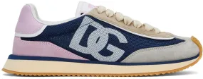 Dolce & Gabbana Blue & Gray Mixed-Material DG Cushion Sneakers