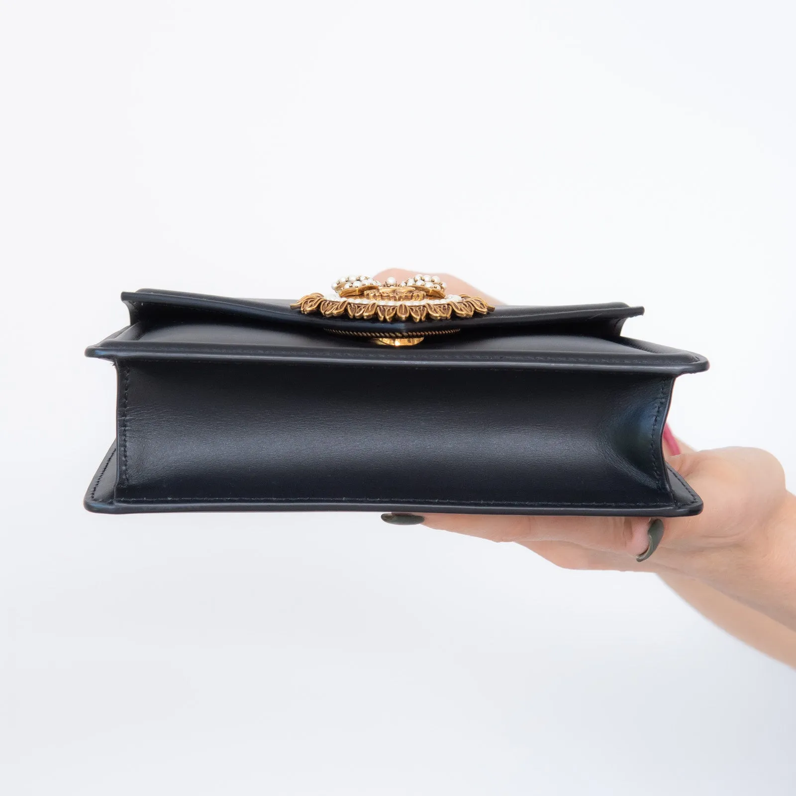 Dolce and Gabbana Devotion Black Leather Bag