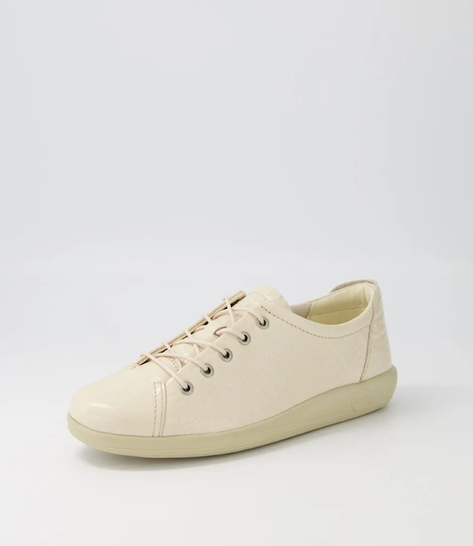 ECCO Soft 2.0 W Limestone Leather Sneakers