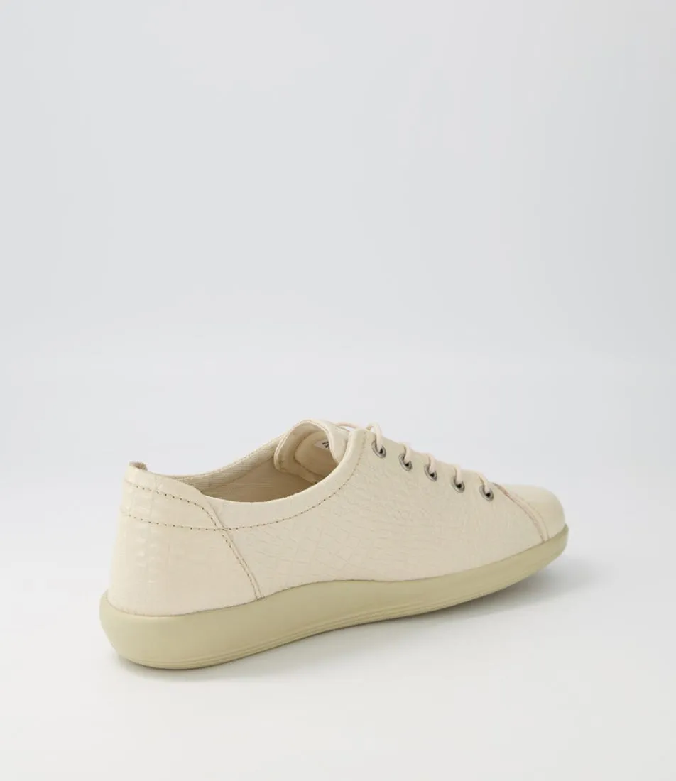 ECCO Soft 2.0 W Limestone Leather Sneakers