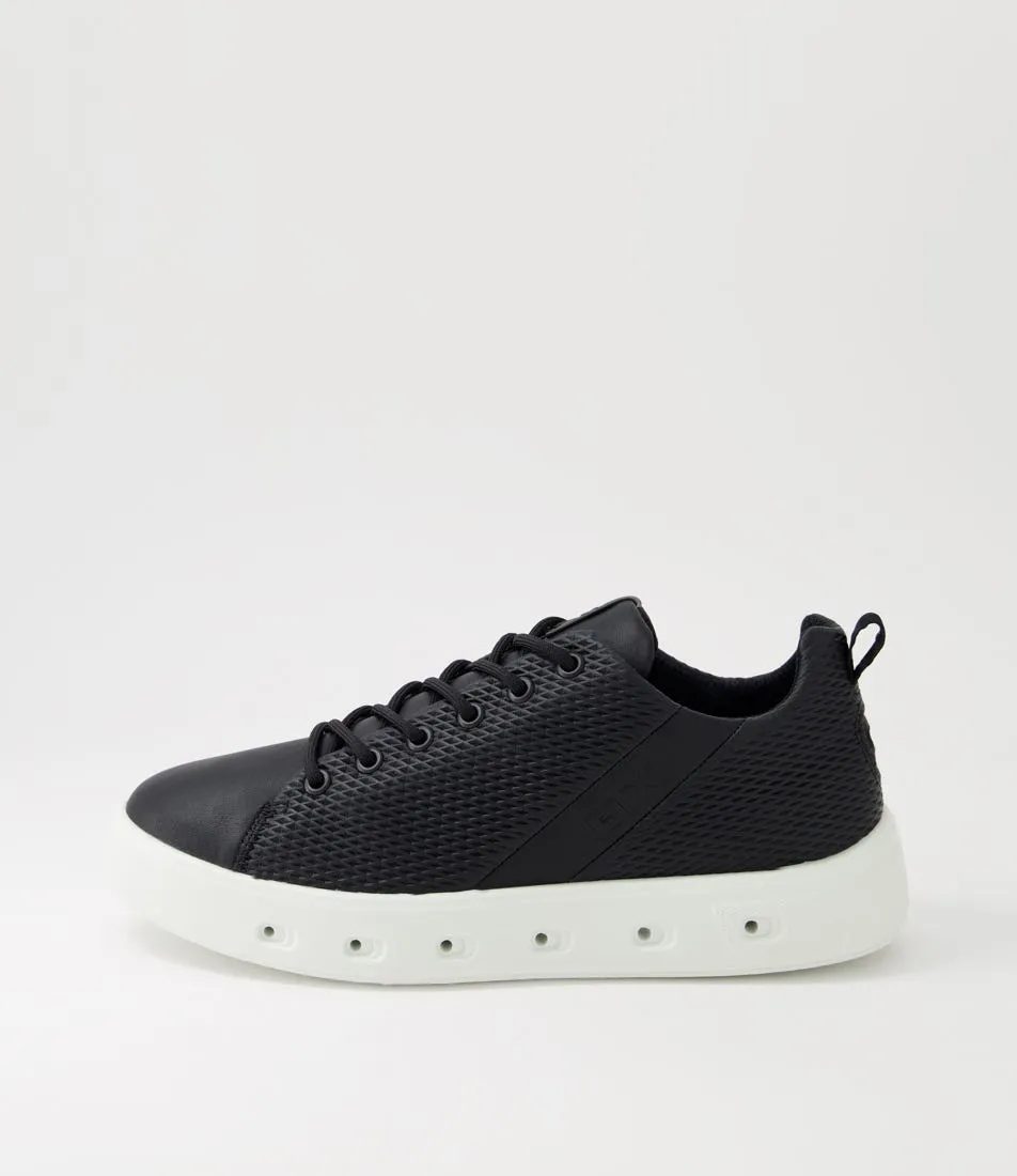 ECCO Street 720 W Black Leather Sneakers