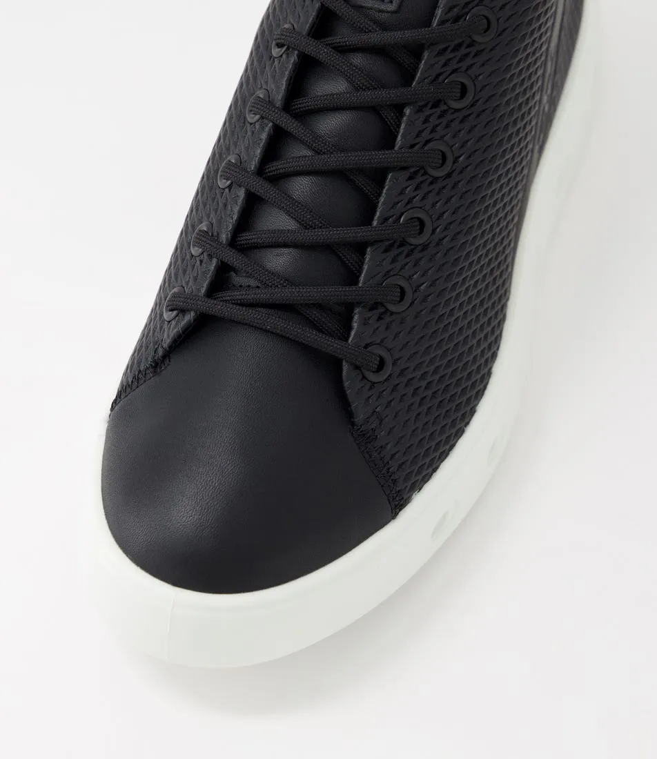 ECCO Street 720 W Black Leather Sneakers