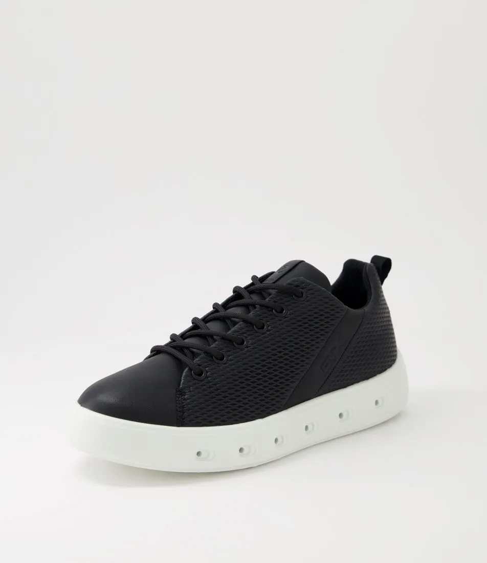 ECCO Street 720 W Black Leather Sneakers