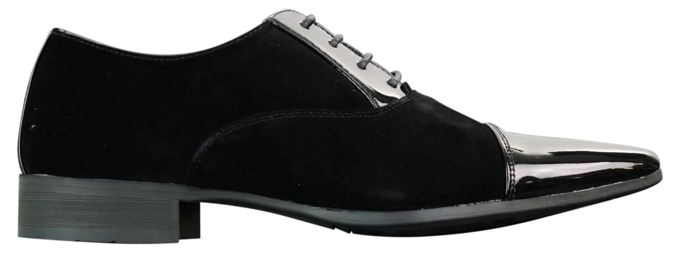 EL0136 - Mens Patent Laced Shiny Suede Leather Shoes