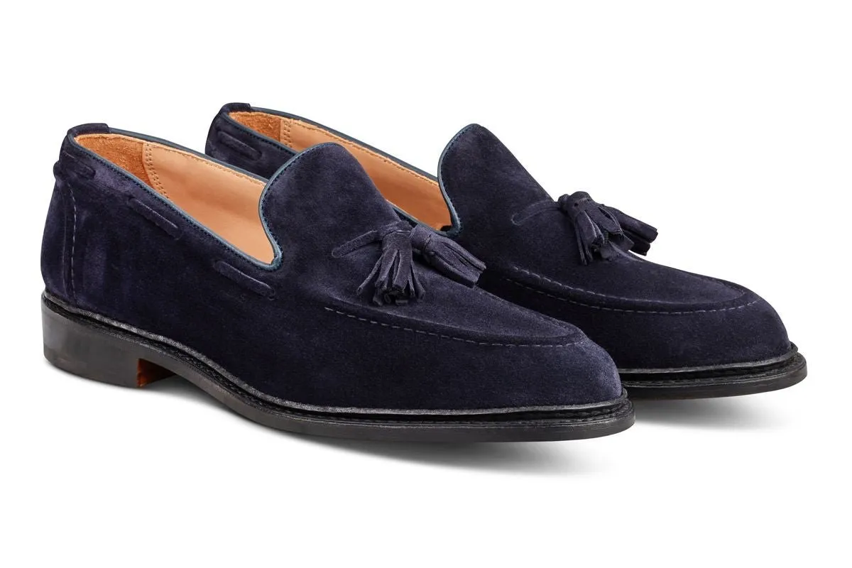 Elton Tassel Loafer - Navy Suede