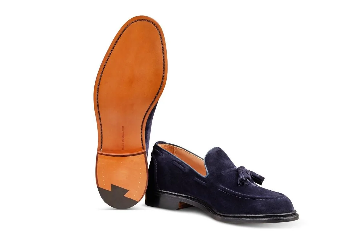 Elton Tassel Loafer - Navy Suede