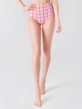     EPHEMERA  Women's Gingham High Waisted Bikini Bottom    