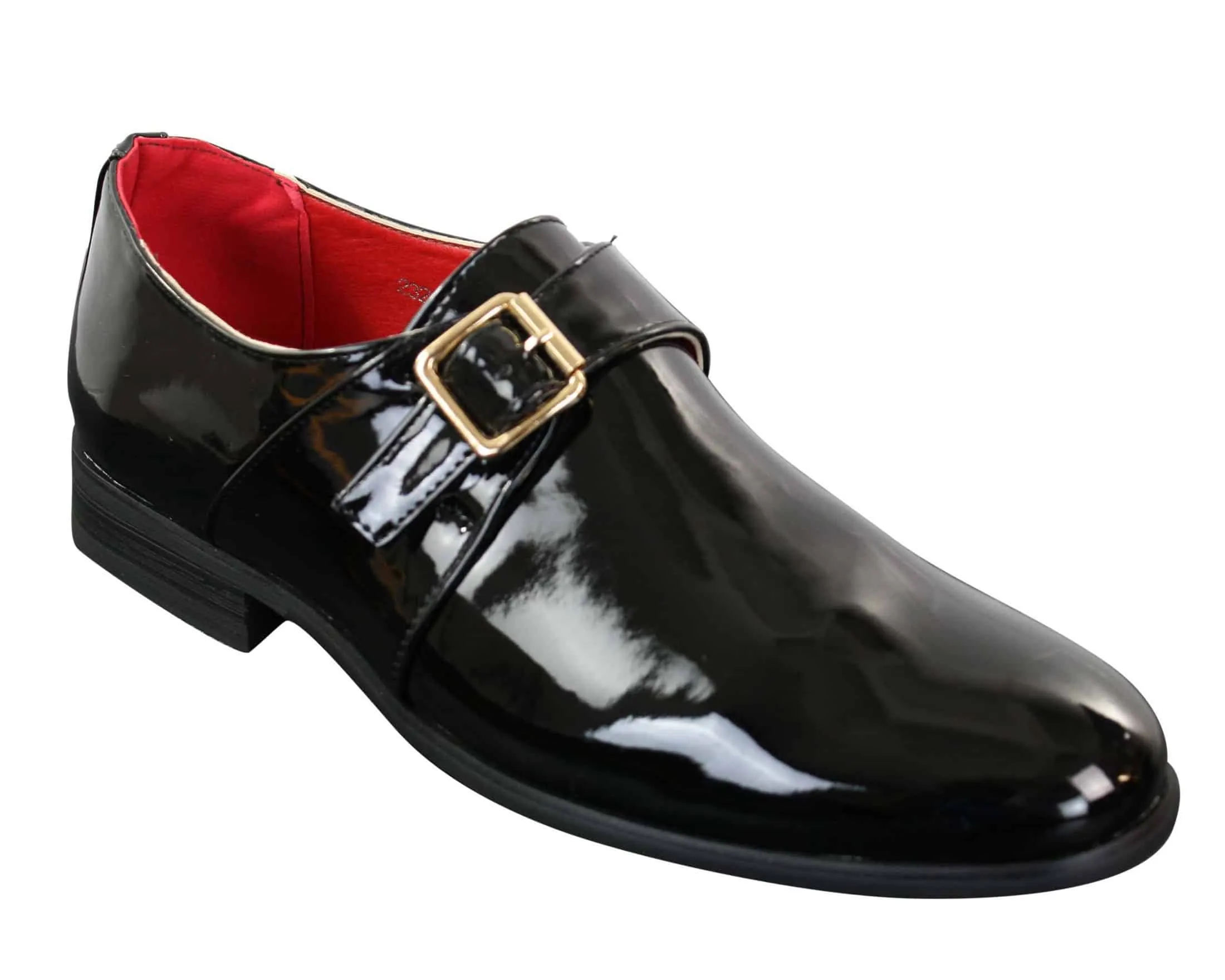 Fiorello 2322 - Mens Patent Buckle Slip On Shiny Shoes Smart Casual Formal Italian Design