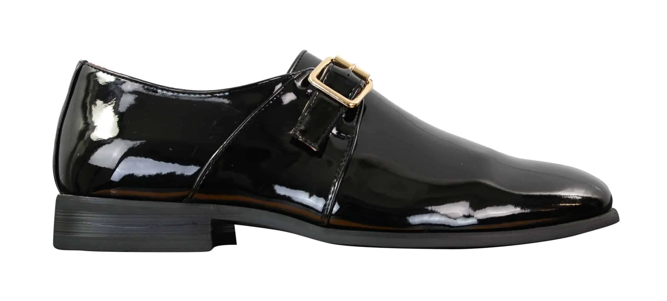 Fiorello 2322 - Mens Patent Buckle Slip On Shiny Shoes Smart Casual Formal Italian Design