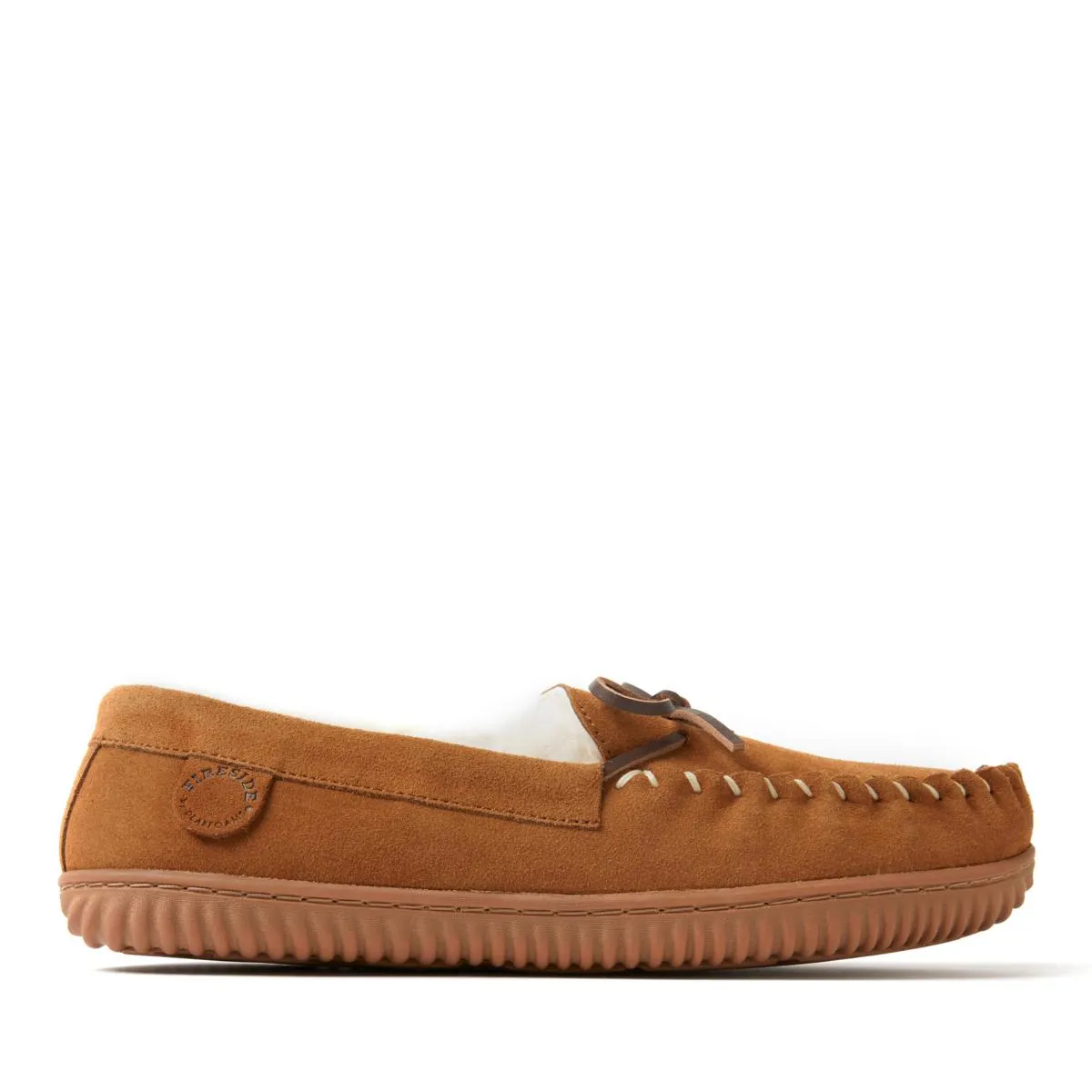      Fireside By Dearfoams Men's Shearling Indoor/Outdoor Moccasin Slipper     