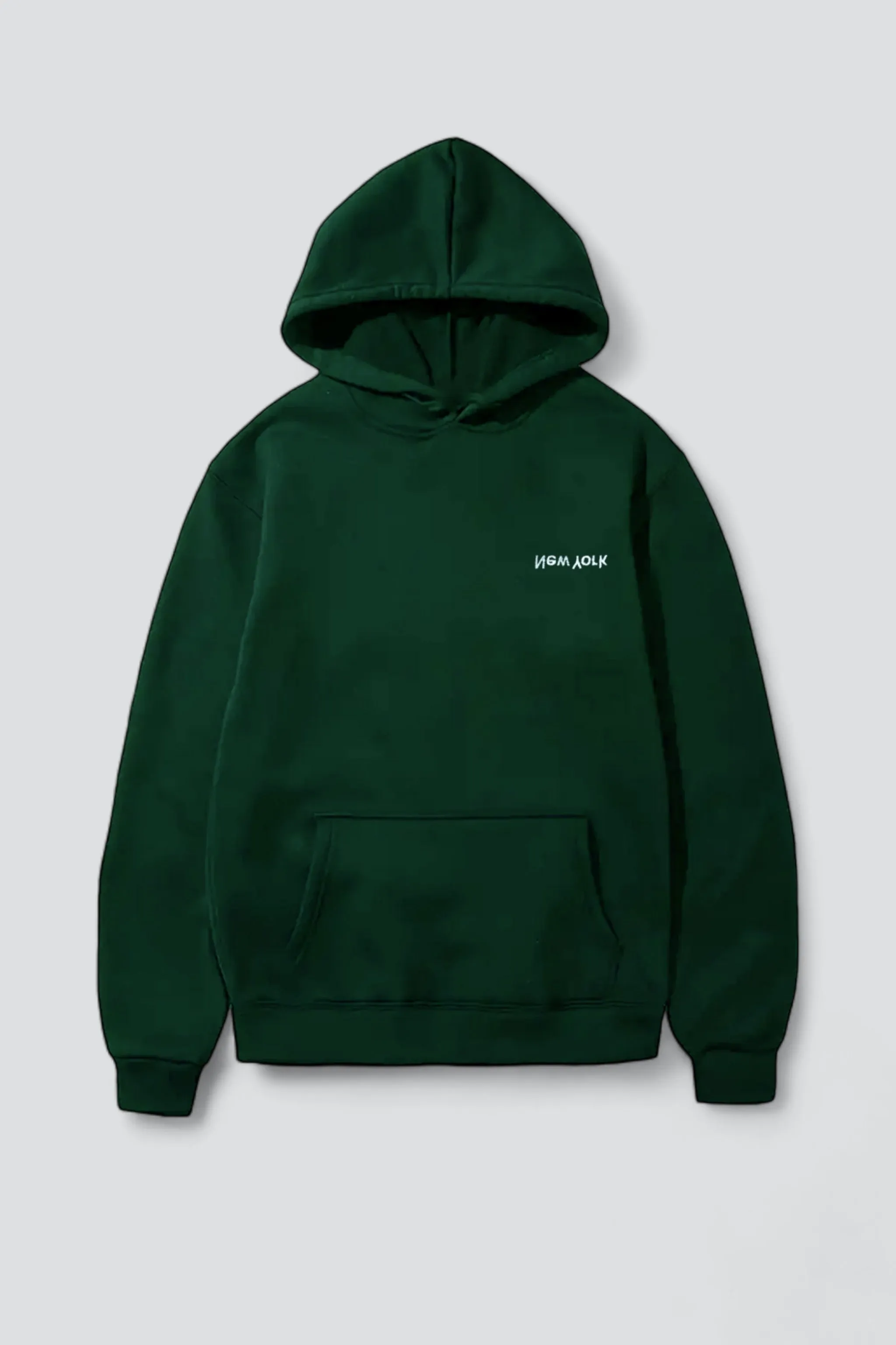 Forest Green Embroidered New York Chest Logo Hoodie