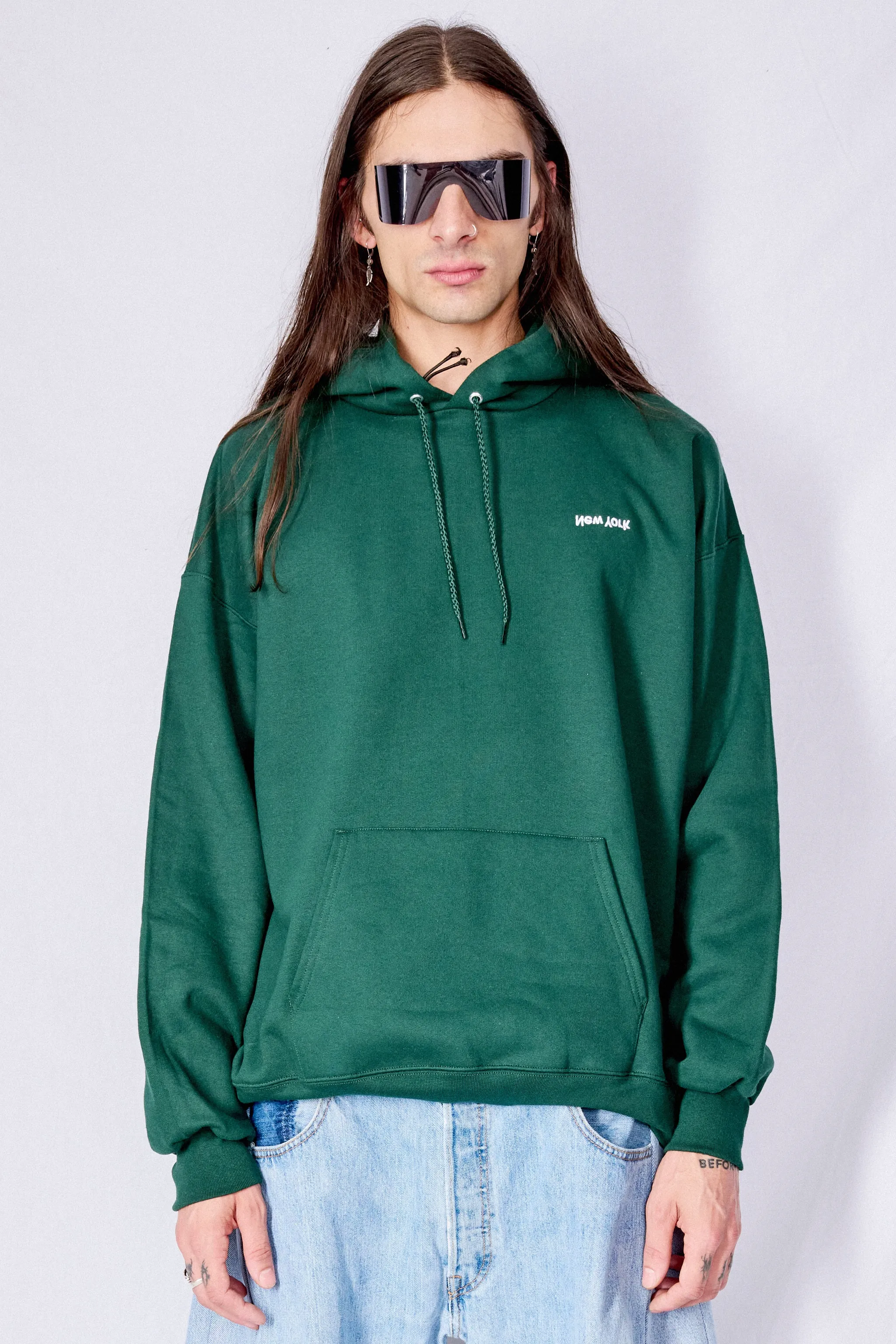 Forest Green Embroidered New York Chest Logo Hoodie