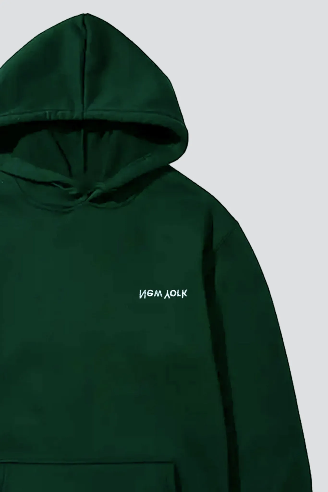 Forest Green Embroidered New York Chest Logo Hoodie