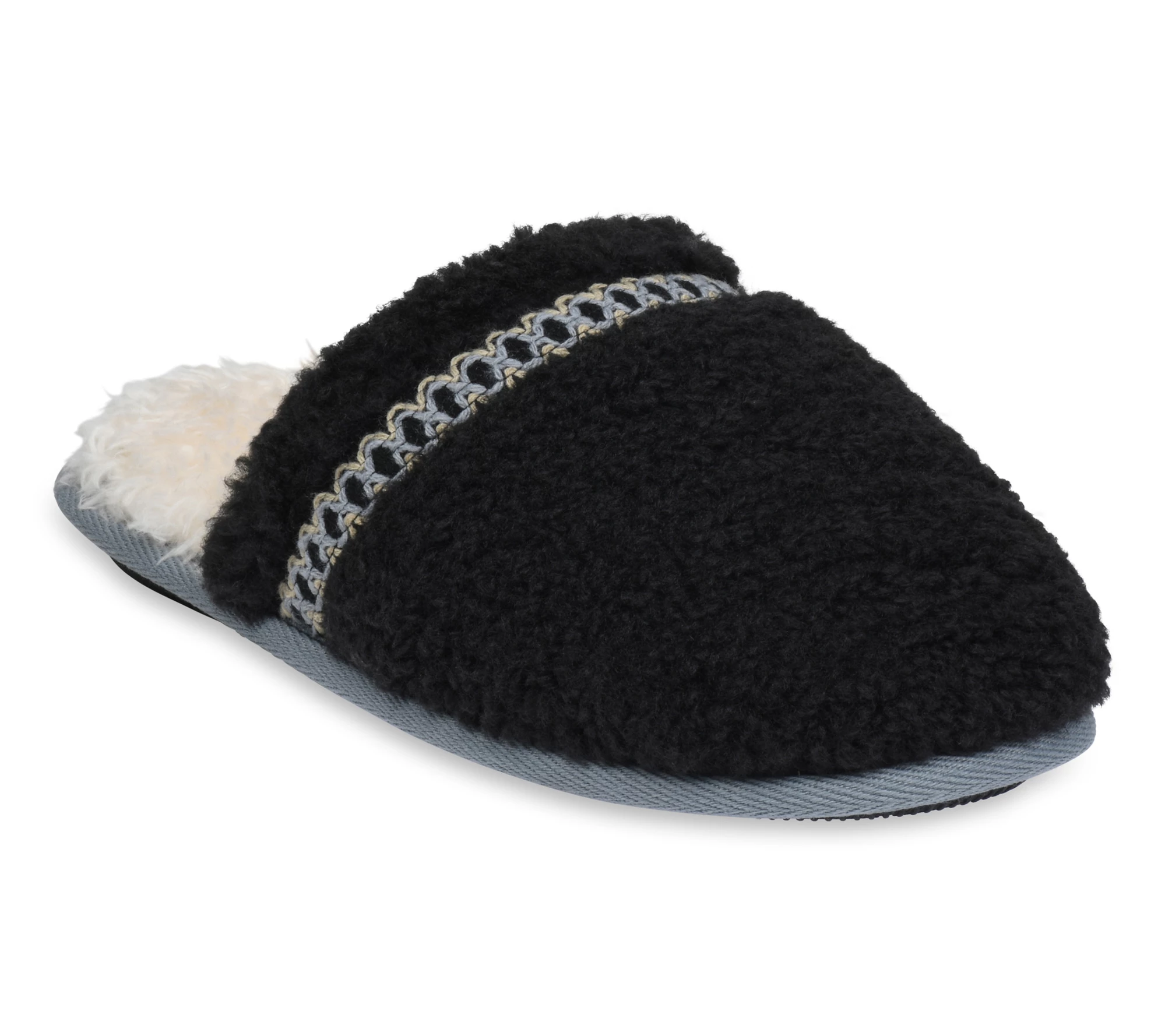 GaaHuu Indoor/Outdoor Memory Foam Trim Detail Scuff Slipper