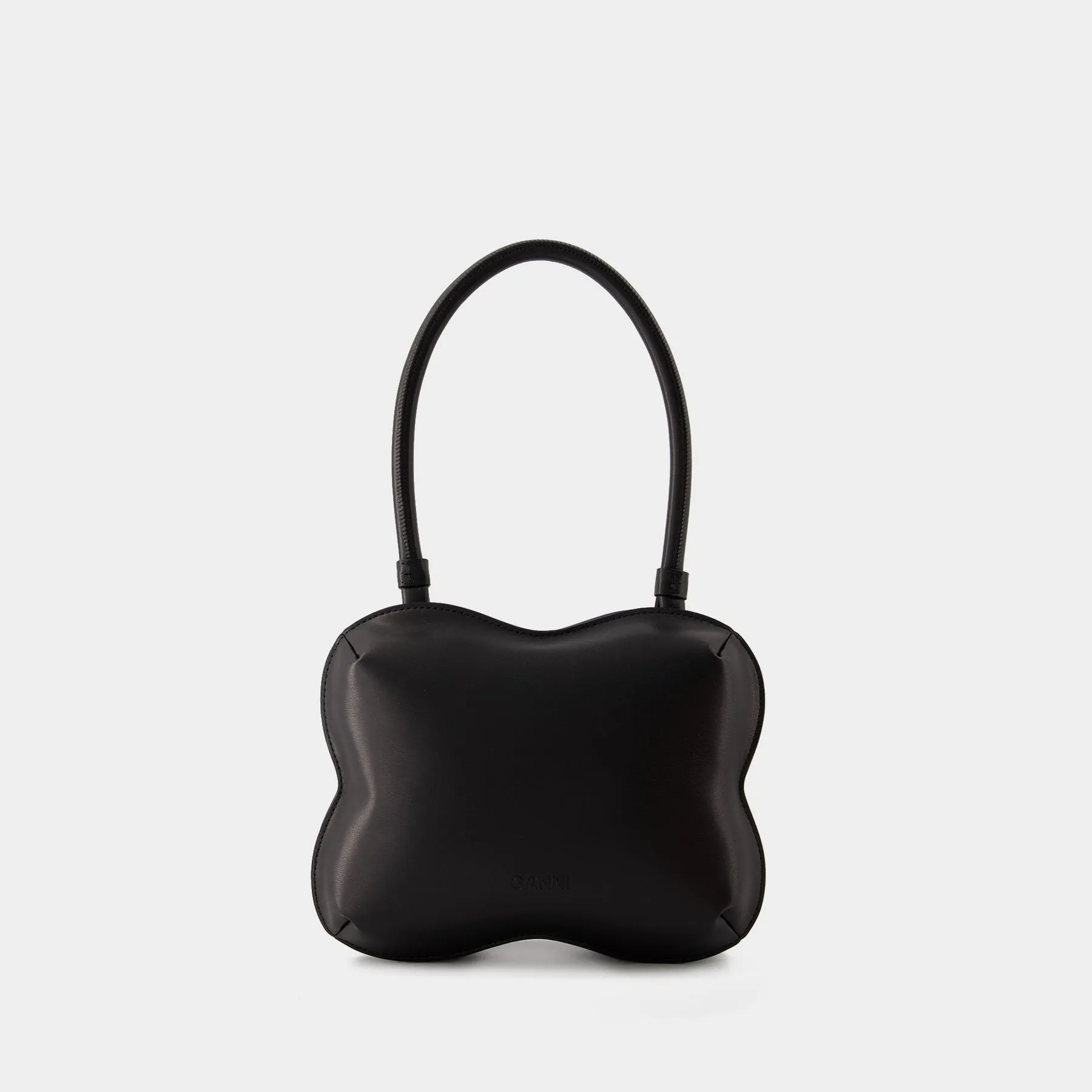 Ganni  Butterfly Top Handle Hobo Bag - Ganni - Leather - Black