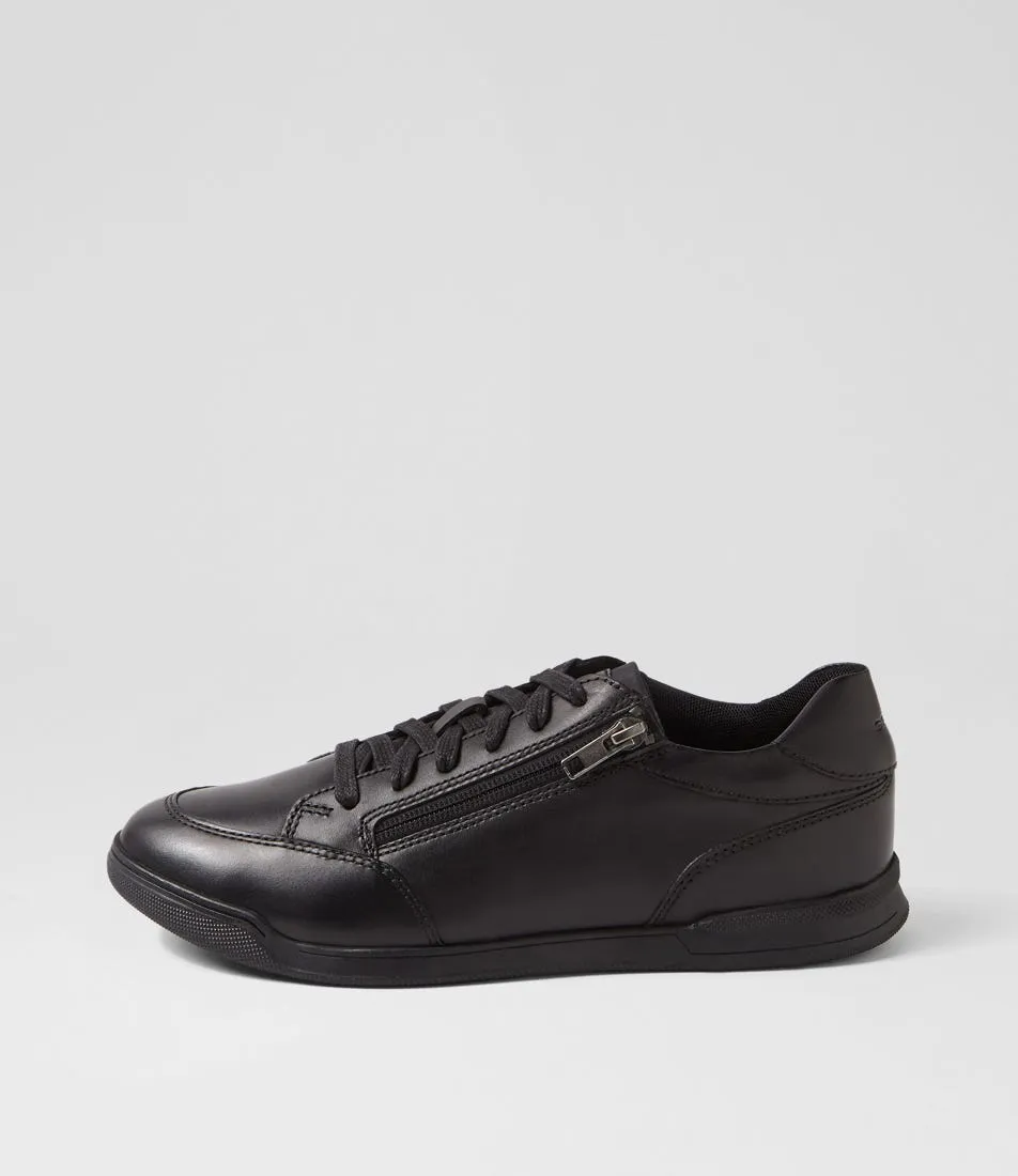 GEOX U Cordusio D Black Leather Sneakers