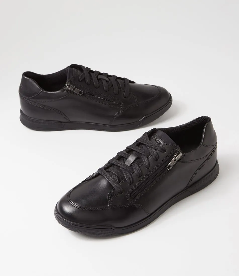 GEOX U Cordusio D Black Leather Sneakers