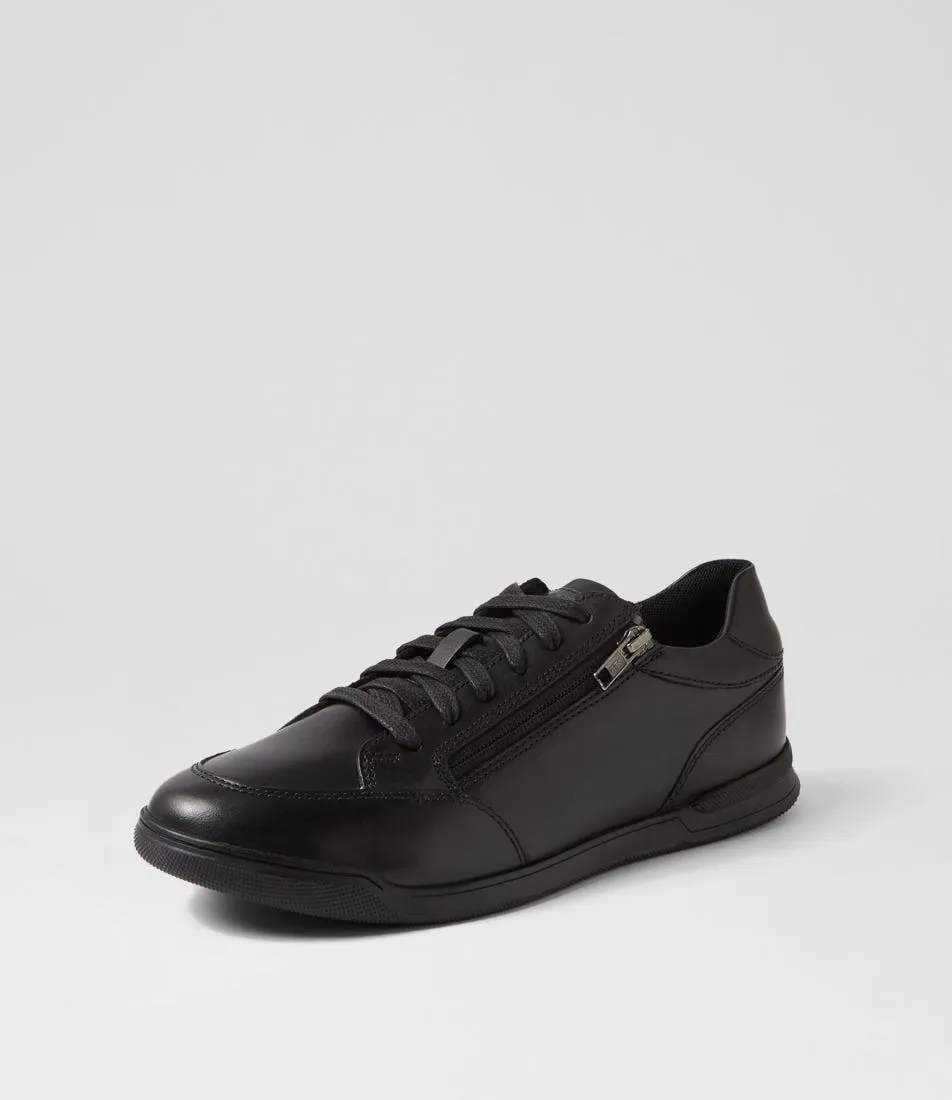 GEOX U Cordusio D Black Leather Sneakers