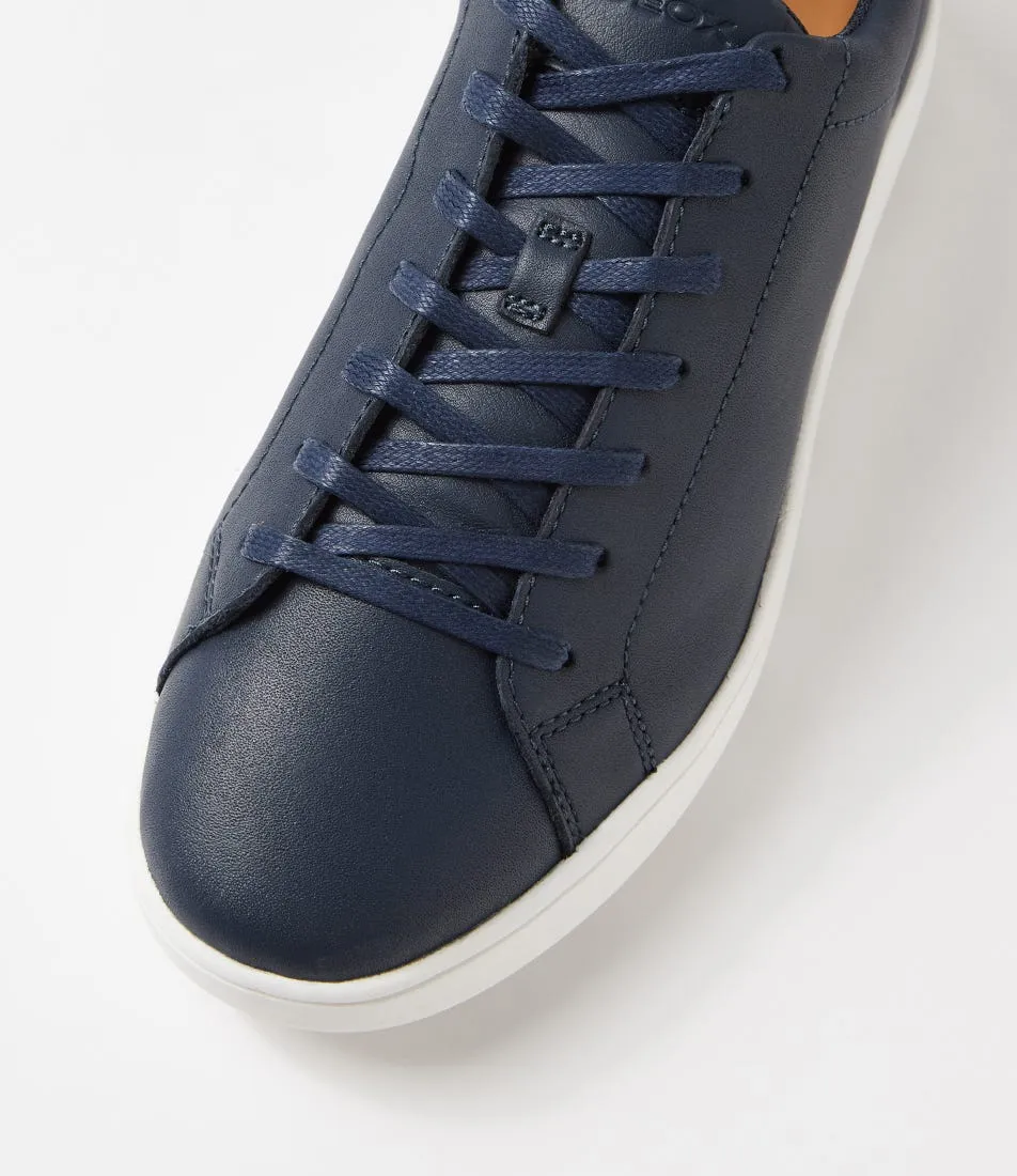 GEOX U Spherica Ecub Navy White Leather Sneakers