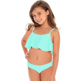 Girls Beach Babe Flounce Top Bikini Set