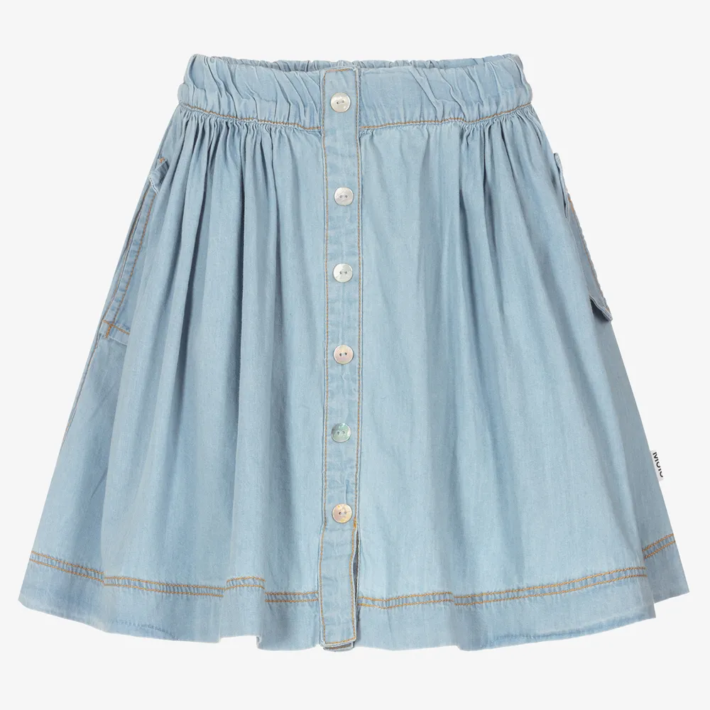 Girls Blue Cotton Skirt