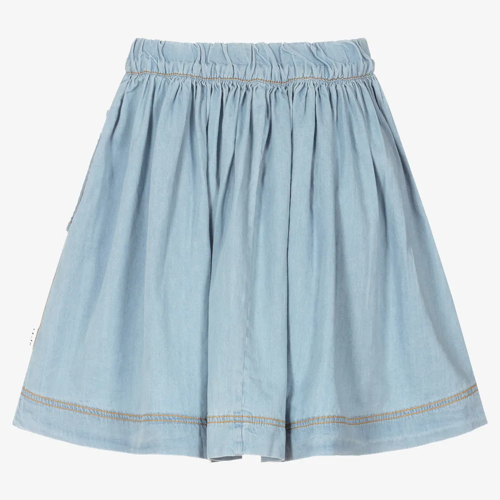 Girls Blue Cotton Skirt