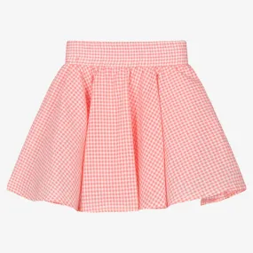 Girls Pink Check Skirt