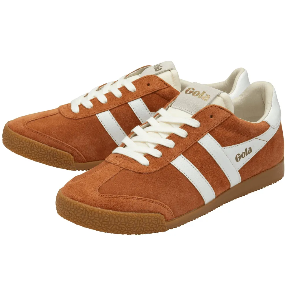 Gola ELAN Burnt Orange and White Suede Trainers